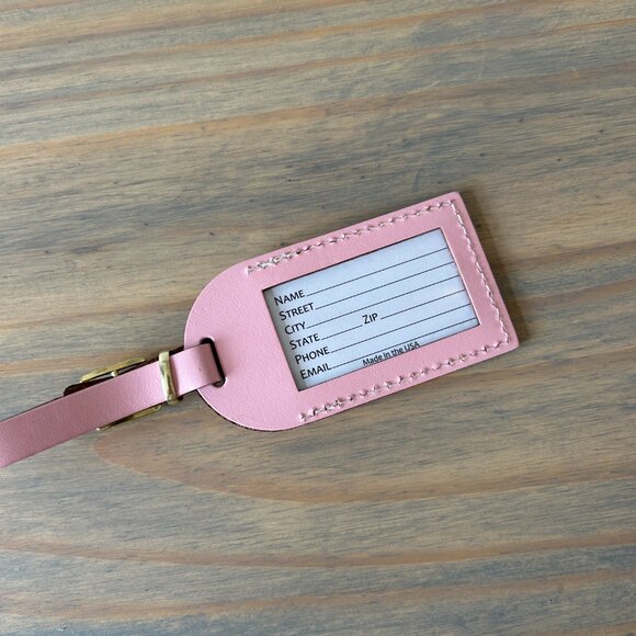 NWOT Meet Me in Mexico Luggage Tag - Pink and Gold, Unused - Picture 3 of 3